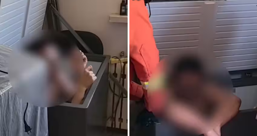 消防上門破門而入　驚見男子卡冰箱內