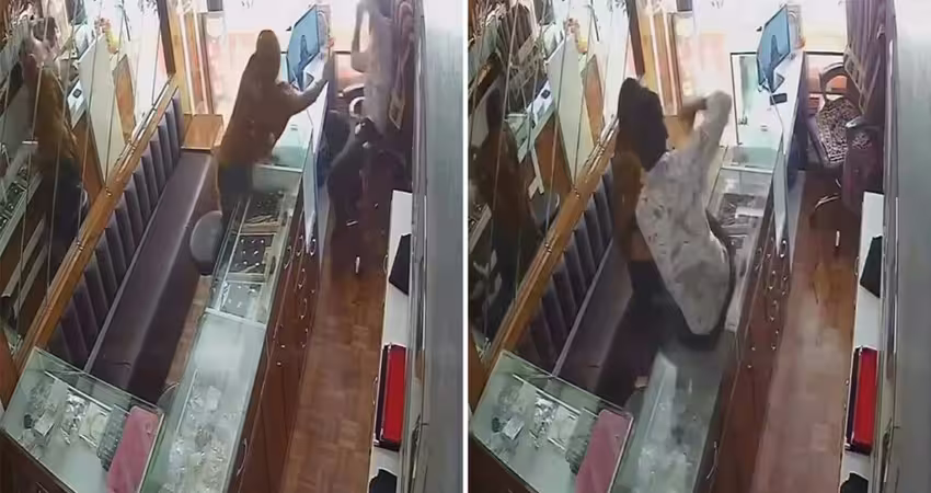 用辣椒粉搶劫珠寶店　女子反遭店主連扇17巴掌