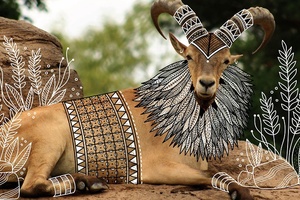 「熱愛大自然生命」的男生獨創《結合野生動物和非洲部落藝術的塗鴉》！