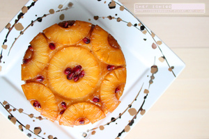 {食譜} 翻轉吧! 萊姆酒焦糖鳳梨蛋糕 Pineapple upside down rum cake