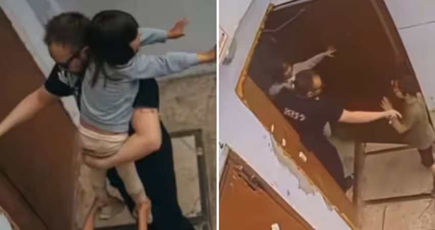 男子當街強行擄走女童　小男孩勇敢擋門呼救