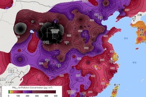 黑洞！陸PM2.5真破表「跨年夜境外污染大舉入侵」　天氣圖秒懂