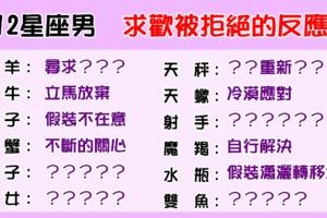 「愛他，但未必要跟他上床」！12星座男「求歡」後被拒絕的反應！