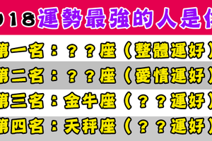 2018年「氣超強、運最好」星座排行榜！看你上榜了嗎！