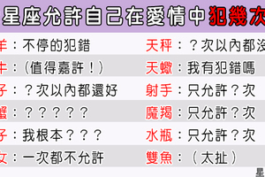 居然有星座根本不知道自己在犯錯！12星座允許自己在愛情中「犯錯幾次」，金牛果然是典範！