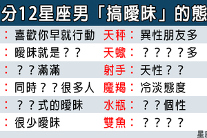 「其實你並不是他的唯一！」12星座男跟你曖昧會不會偷偷放線！最後交往的可能不是你！