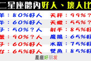 「你是好人，也是個壞人」你體內的好人、壞人比例各占多少！