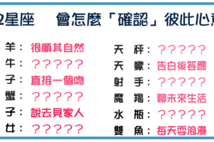 「簡簡單單的愛情，很幸福 」！12星座 會怎麼「確認」彼此的感情！