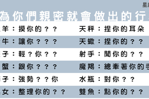 當十二星座男覺得你們是親密的，就會做出這個小動作！