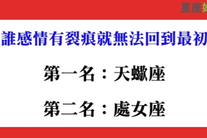 就是這麼極端！十二星座中誰感情一但出現裂痕，就回不到最初了！