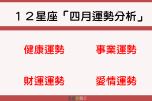 12星座「四月運勢分析」！這個月，12星座最要注意什麼事情！