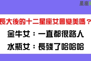 都說女大十八變，但長大後的十二星座女一定會變美嗎！