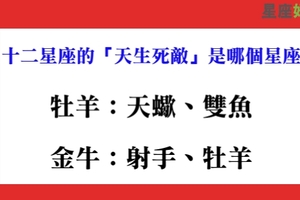 十二星座的「天生死敵」是哪個星座，完全不知道怎麼面對也不會應付！