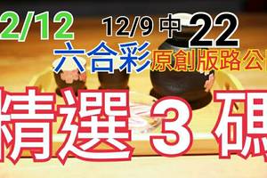 12/12 六合彩 原創雙拖版路 12/7 中 34 12/9 中 22 無料公開 精選三星 三中一  參考無絕對 ! ...