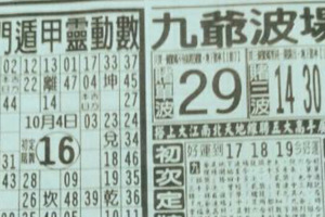 10月4日六合彩（等牌，連莊牌，奇門遁甲靈動數）參考看看。