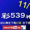 [今彩539神算] 11月14日 5支 單號定位 雙號 拖牌