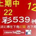 [今彩539神算] 12月9日 上期中22 5支 單號定位 雙號 拖牌