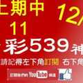 [今彩539神算] 12月27日 上期中11 5支 單號定位 雙號 拖牌