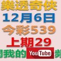 樂透奇俠-12月6日今彩539號碼預測-上期29