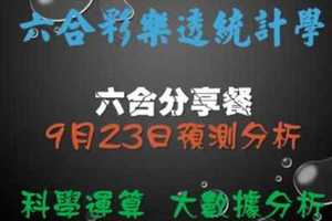 六合分享餐 9月23日預測分析