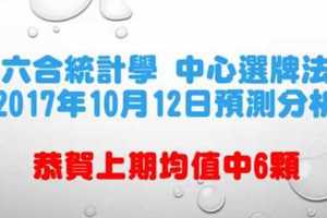 六合彩中心選牌法10月12日預測分析 恭賀上期中五加一