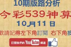 [今彩539神算] 10月11日 2支 10期版路分析