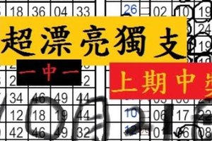 10月21日六合 抓定位 獨支連出 上期中獎 延續