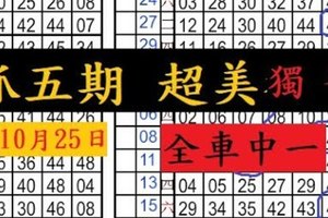 10月24日六合六合 準5期 抓五期 超美獨支 ~