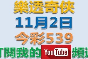 樂透奇俠-11月2日今彩539號預測