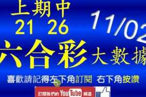 六合彩大數據 11月2日 上期中 21 26 3支 連續三期開出兩星獨碰