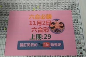 六合必勝-上期中29]-11月2日六合彩號碼預測2版