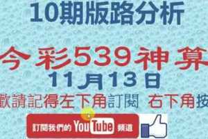 [今彩539神算] 11月13日 獨支 10期版路分析