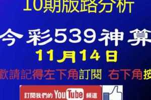 [今彩539神算] 11月14日 獨支 10期版路分析