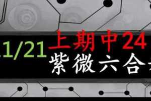 紫微六合彩 11月21日 上期中24 紫微天上3星獨碰顯露版路