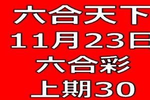 六合天下-11月23日六合彩號碼預測-上期30