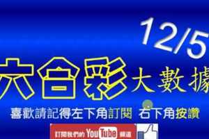 六合彩大數據 12月5日 3支 3支同開版路