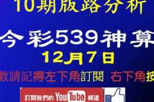 [今彩539神算] 12月7日 3支 10期版路分析