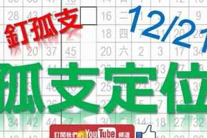 12月21日 六合彩爆報 孤支定位 釘孤支 不斷版路