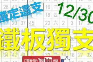 鐵板六合彩 12月30日 上期中23 鐵板獨支 沒有別支 版路