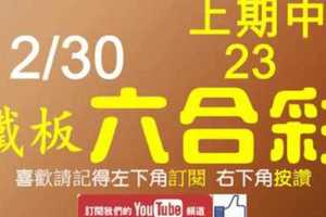 鐵板六合彩 12月30日 上期中23 鐵板鏘鏘鏘敲敲超準連拖不斷版路