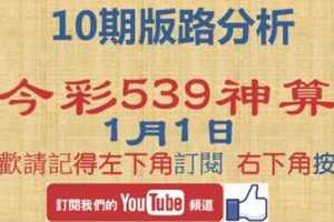 [今彩539神算] 1月1日 2支 10期版路分析