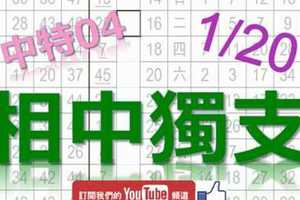 1月20日 六合彩爆報 上期中特04 相中獨支 就是這支 不斷版路