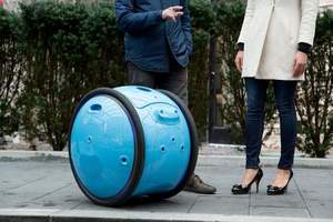 比雅久打造《圓形載貨機器人Gita》會自己滾過來的移動式行李箱