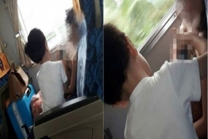 火車上隔壁姊姊睡着了，弟弟在旁边做什么啊！　網友：弟弟真內行！