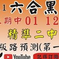 (六合黑貓)1/11(四)參考-精準2中1拖牌[上期中 01 12 21]六合彩預測版路(第一版)