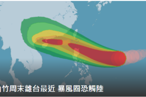 強颱山竹周末離台最近 專家：不排除暴風圈觸陸
