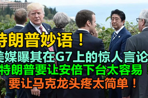 特朗普妙语！美媒曝其在G7上的惊人言论！特朗普要让安倍下台太容易！要让马克龙头疼太简单！