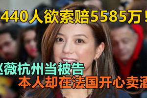 440人欲索赔5585万！赵薇杭州当被告，本人却在法国开心卖酒？