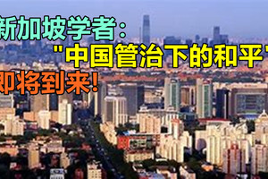 新加坡学者：“中国管治下的和平”即将到来!