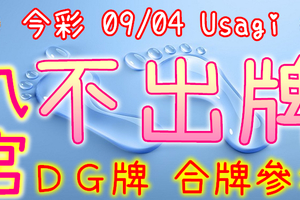 今彩539 09/04 Usagi 九宮 精選低機號碼 供您參考